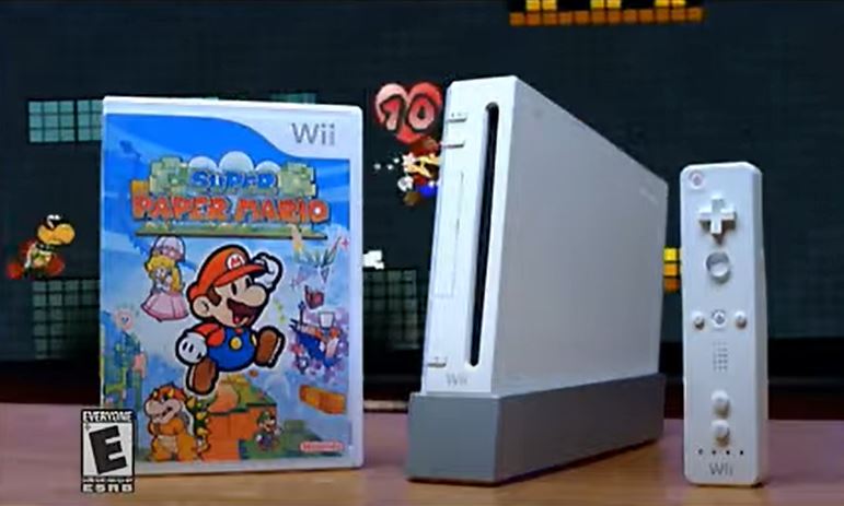 screenshot from the first Super Paper Mario commercial