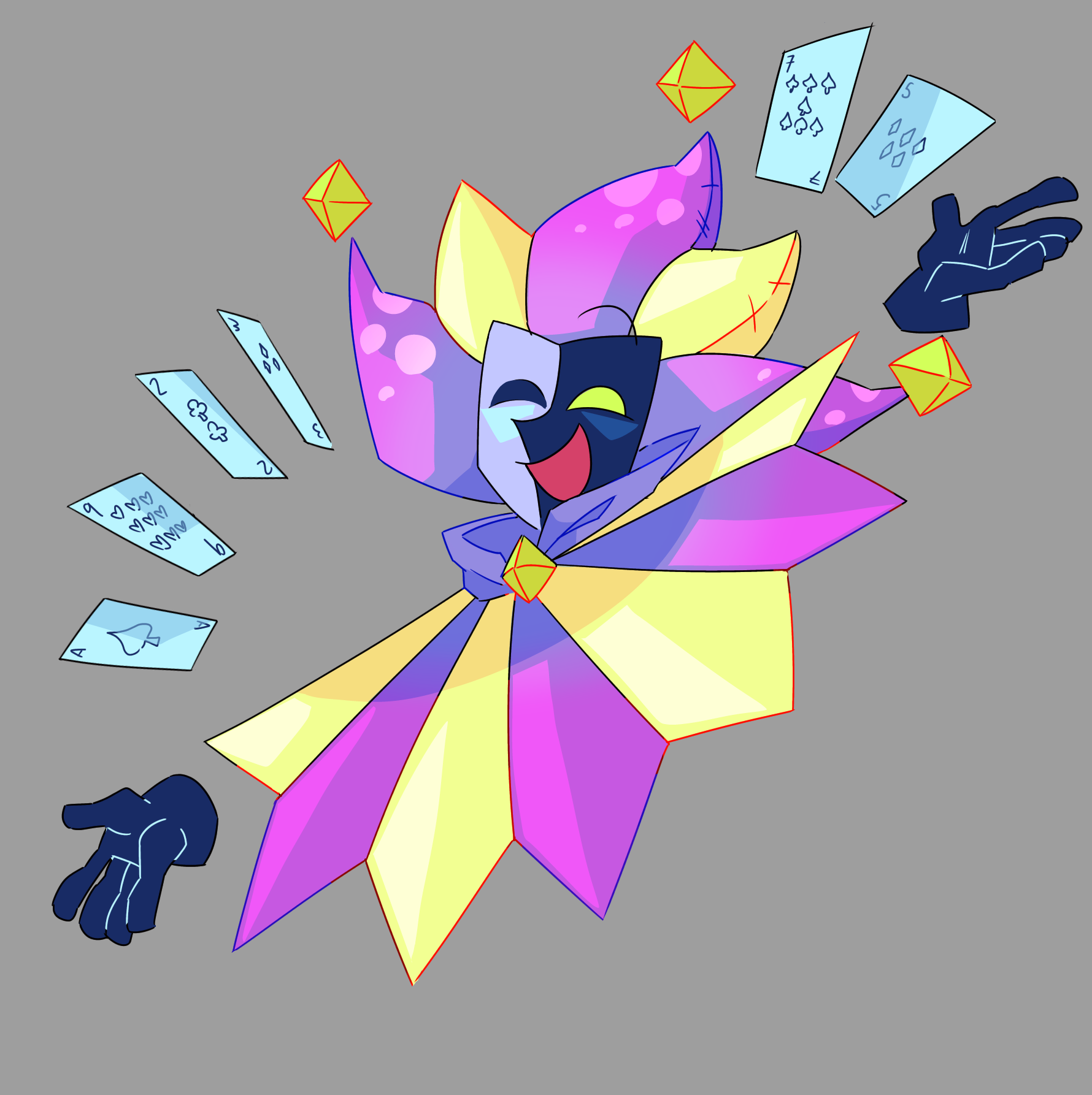 Dimentio using playing cards